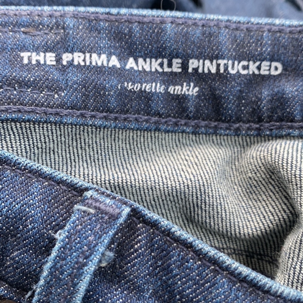 AG Prima ankle pin tucked cigarette ankle dark wash low/ mid rise jeans EUC - Picture 11 of 14